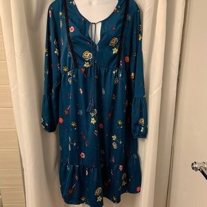 Dark blue Old Navy dress with slip underneath.